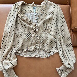 Free People Polka Dot Top Size Small